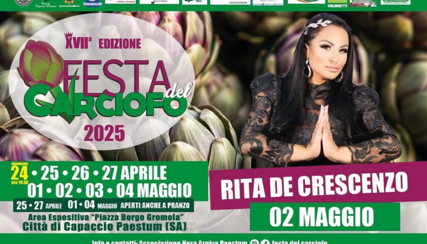 La tiktoker Rita De Crescenzo ospite alla Festa del Carciofo di Paestum