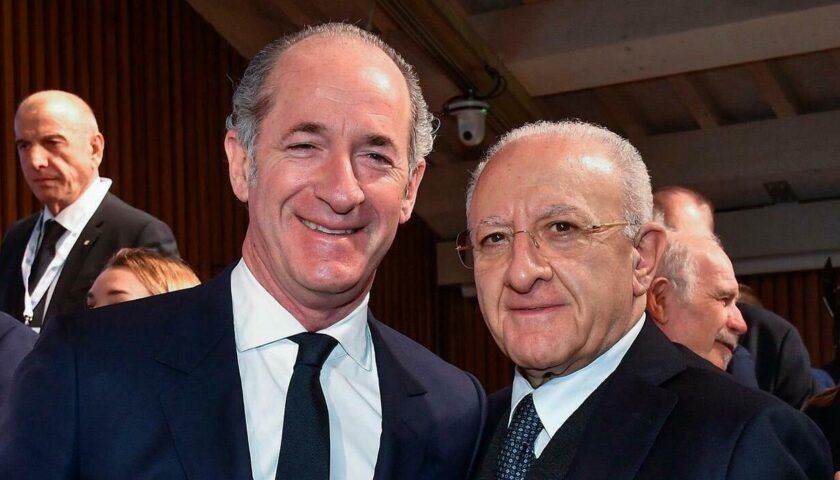 Preferenze governatori: Zaia primo, De Luca quarto