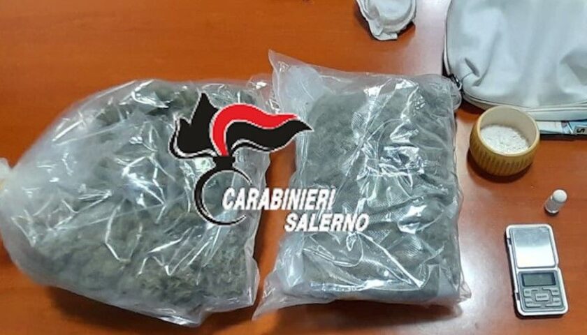 Eboli/Campagna, scoperta con oltre 400 grammi di cocaina e un kg di marijuana: arrestata