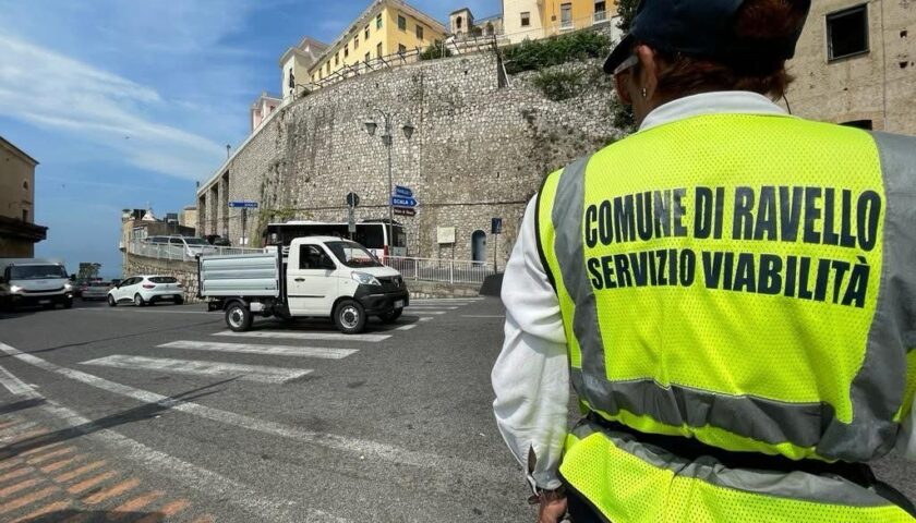 Viabilità S.S. 163. Attivata anche a Ravello la postazione degli ausiliari alla viabilità al bivio di Castiglione