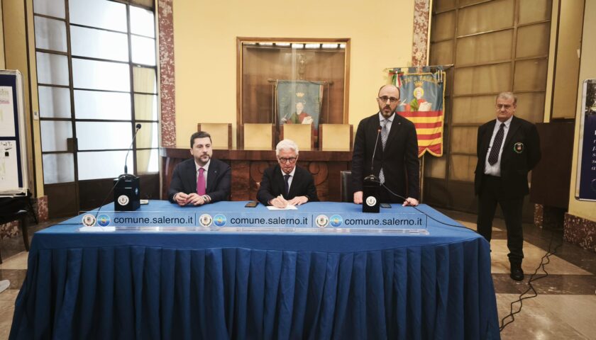 SALERNO, PRESENTAZIONE PROGETTO PER PIAZZA ALARIO  SOSTENUTO E FINANZIATO DA FONDAZIONE MONTE PRUNO IN COLLABORAZIONE CON LA BANCA MONTE PRUNO