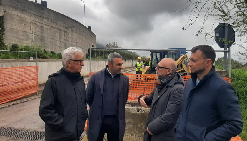 Salerno: sopralluogo su alcuni cantieri della città da parte del sindaco Napoli, Piero De Luca e assessore Loffredo