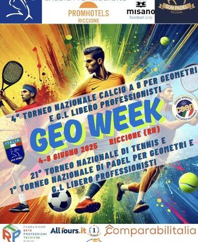 AL VIA LE ISCRIZIONI ALLA GEOWEEK: IL COLLEGIO DEI GEOMETRI DI SALERNO PRESENTE ALL’EVENTO SPORTIVO NAZIONALE DI RICCIONE