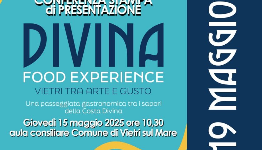 Scattato il countdown per la prima edizione del Divina Food Experience a Vietri sul Mare