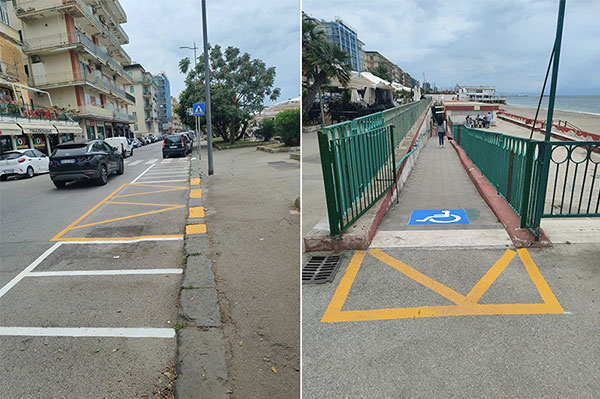 Lungomare Colombo a Salerno, stop a sosta selvaggia: ripristinata l’area della spiaggia inclusiva “Balnea”
