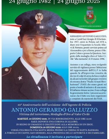 Castel San Giorgio celebra la memoria di Antonio Gerardo Galluzzo