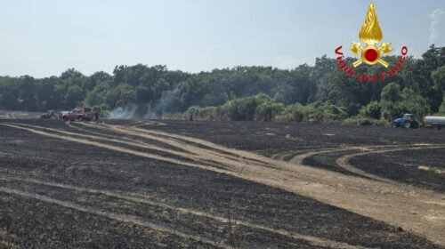 Incendio a Persano, fiamme lambiscono il comprensorio militare