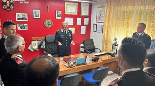 Carabinieri, il generale La Gala in visita ai presidi territoriali della costiera amalfitana