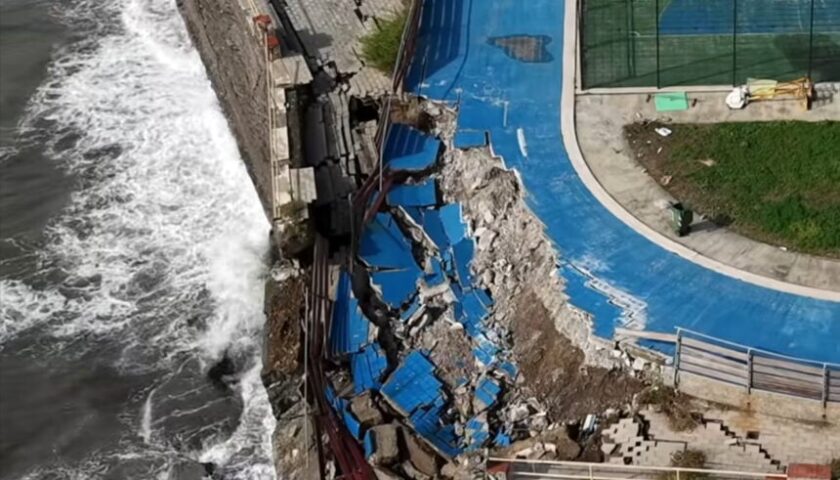 Salerno, crollo muro pattinodromo e danni alla struttura: lavori con i soldi dell’Unione Europea