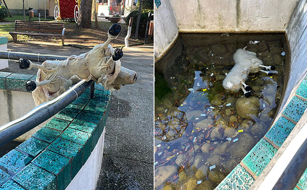 Baronissi, vandalizzato il presepe in villa Comunale