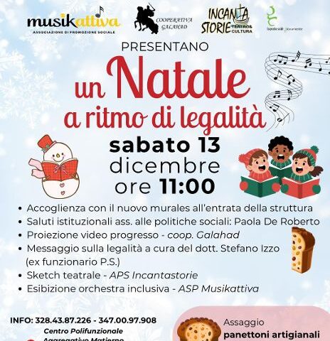 Salerno, un Natale a ritmo di legalità a Matierno