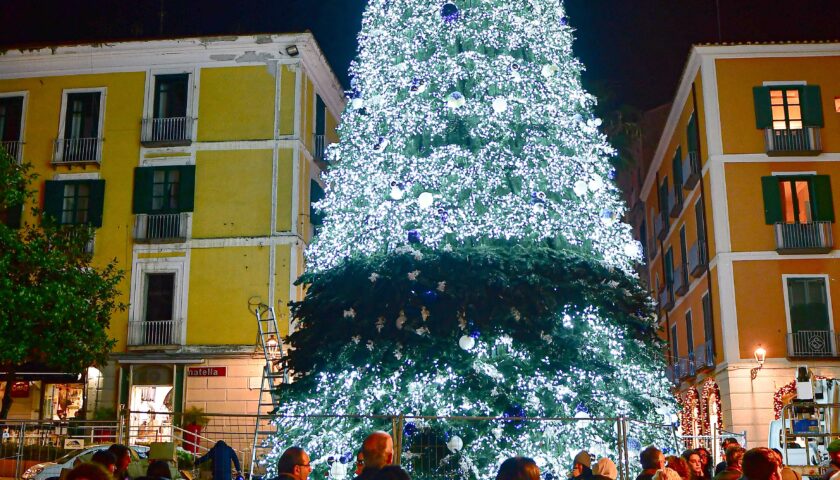 Salerno, domani l’albero illumina Piazza Portanova