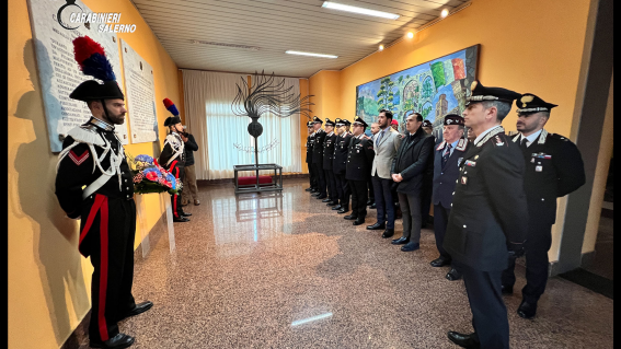 Salerno, cerimonia di commemorazione per i carabinieri Arena e Pezzuto uccisi 34 anni fa a Pontecagnano/Faiano