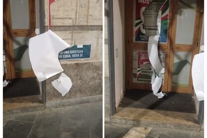 San Valentino Torio, strappati i manifesti dalla sede del Comitato per il SÌ