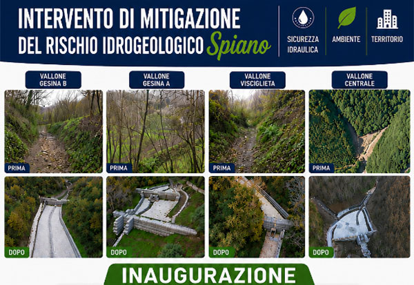 Rischio idrogeologico a Mercato San Severino, venerdì inaugurazione opere per i valloni a Spiano