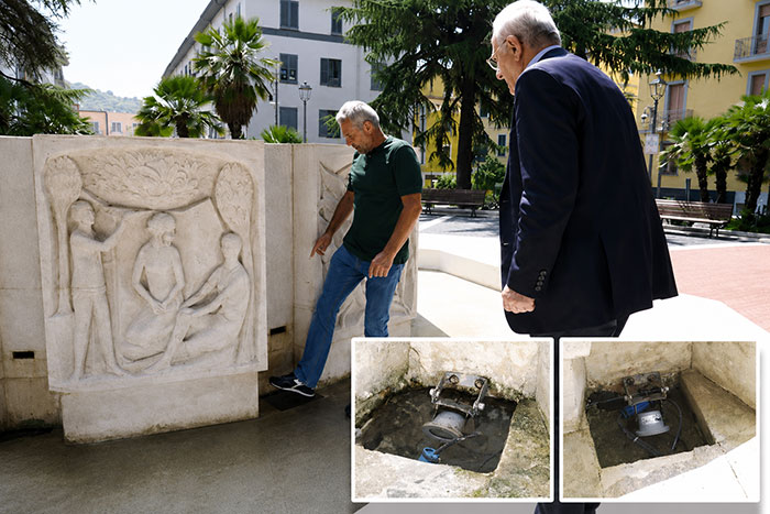 Salerno, vandalizzata la fontana restaurata in piazza San Francesco: ira De Luca