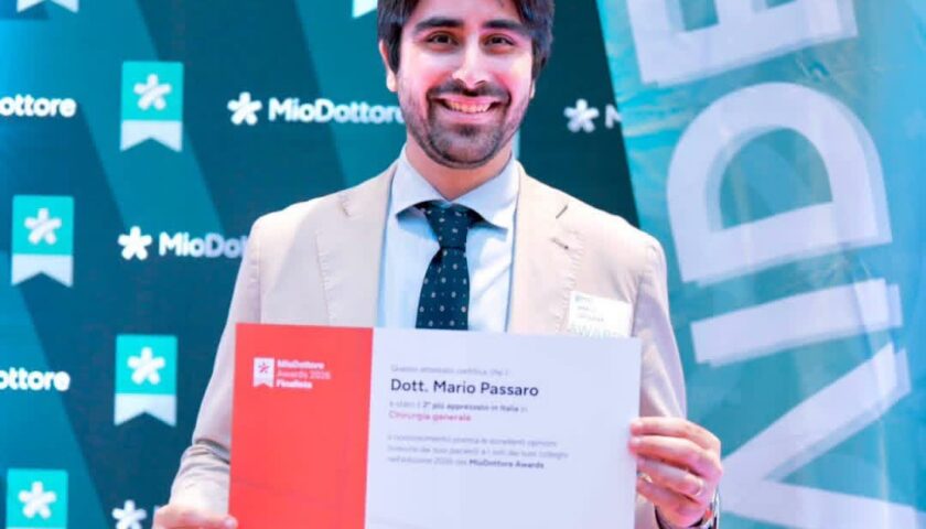 “MioDottore Awards 2026”, riconoscimento al giovane cardiochirurgo salernitano Mario Passaro