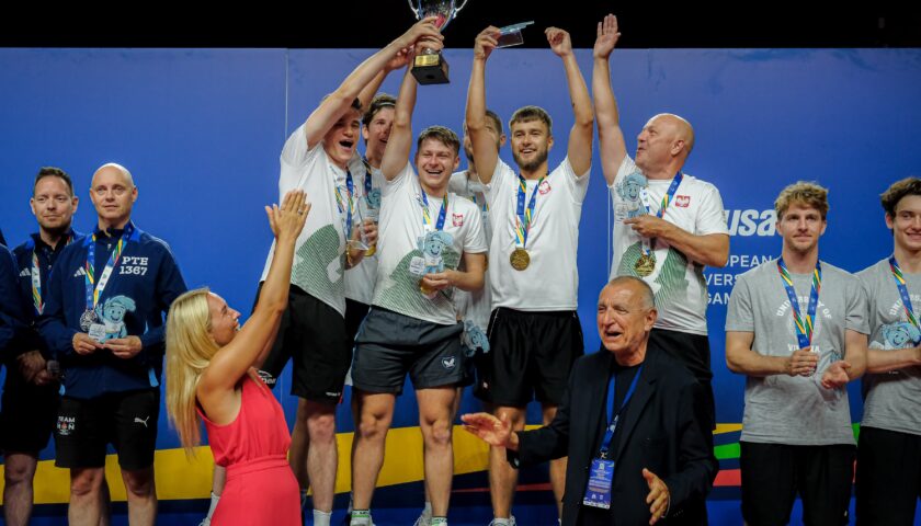 EUG Salerno 2026, prime medaglie: a Zamojski Academy e (Polonia) Parigi due ori nel Tennistavolo a squadre