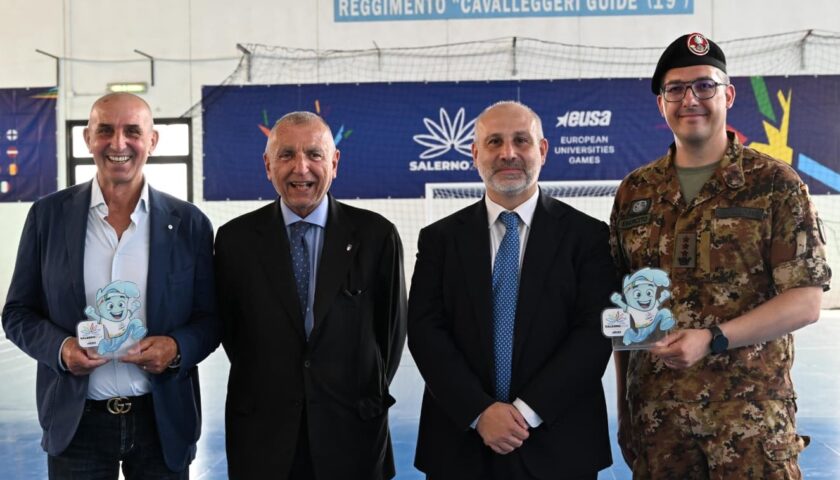 EUG SALERNO 2026, VISITA DEL RETTORE D’ANTONIO E DEL PRESIDENTE CUS LENTINI ALLA PALESTRA  PALUMBO