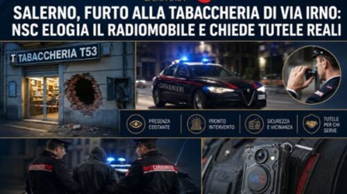 Furto alla tabaccheria di via Irno a Salerno, Nsc: plauso ai carabinieri per arresto ladro