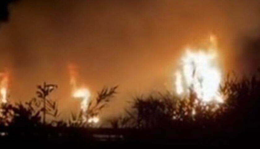 Incendio nella notte a Pontecagnano Faiano: a fuoco alcune casette in legno