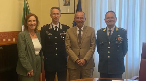 Salerno, il prefetto saluta il comandante provinciale dei carabinieri Melchiorre e il neo questore Palmisano Salerno, il prefetto saluta il comandante provinciale dei carabinieri Melchiorre e il neo questore Palmisano