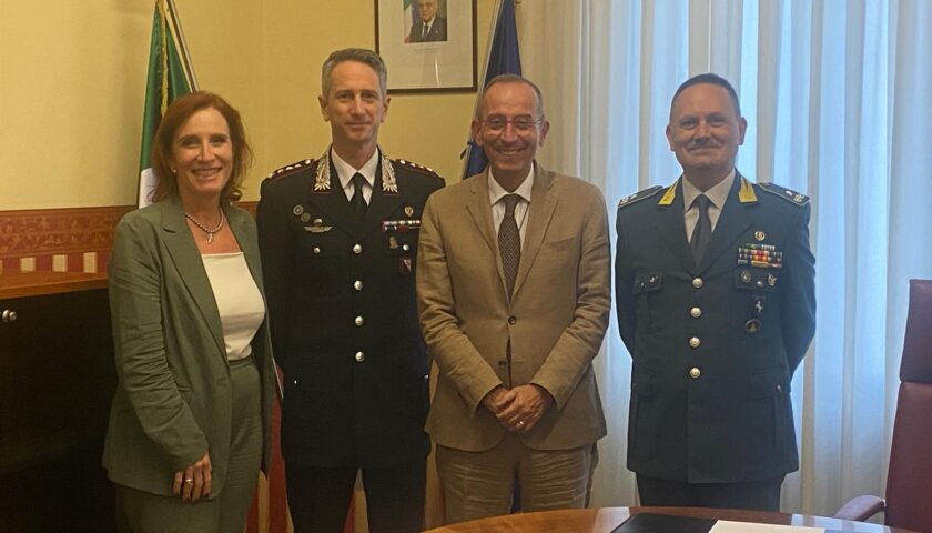 Salerno, il prefetto saluta il comandante provinciale dei carabinieri Melchiorre e il neo questore Palmisano