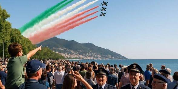 Salerno, a migliaia per le frecce tricolori. De Luca ringrazia l’Aeronautica militare