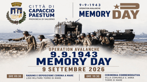 Capaccio Paestum, Sbarco Alleato del 9 settembre 1943: Memory Day a Torre di Mare Capaccio Paestum, Sbarco Alleato del 9 settembre 1943: Memory Day a Torre di Mare