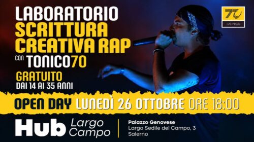 Rap a Salerno: Tonico70 apre un laboratorio gratuito