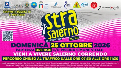StraSalerno 2026: strade chiuse e orari del 25 ottobre