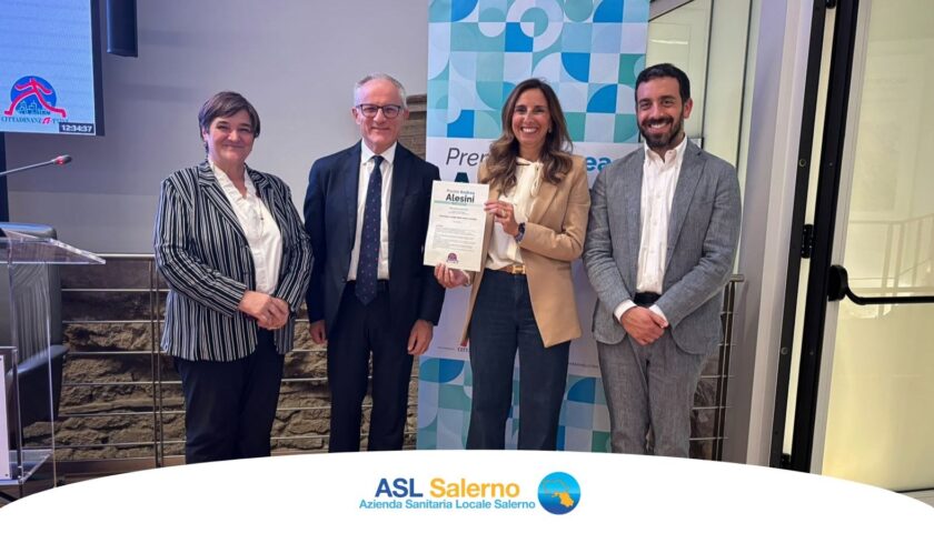 Progetto dedicato all’umanizzazione delle cure, l’Asl Salerno premiata a Roma alla XV edizione del Premio Andrea Alesini