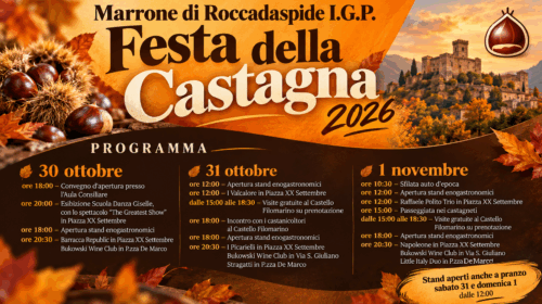 Festa della Castagna a Roccadaspide: le date del 2026